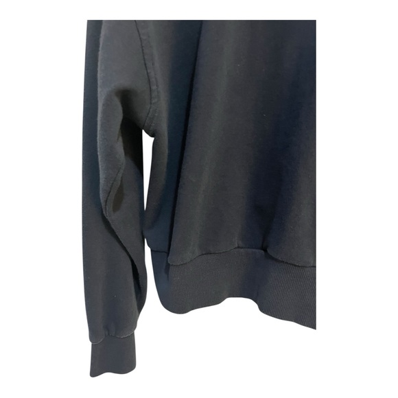 Old Navy Blue Collared Cropped Rugby Sweatshirt with Crest preppy Medium - Picture 3 of 14